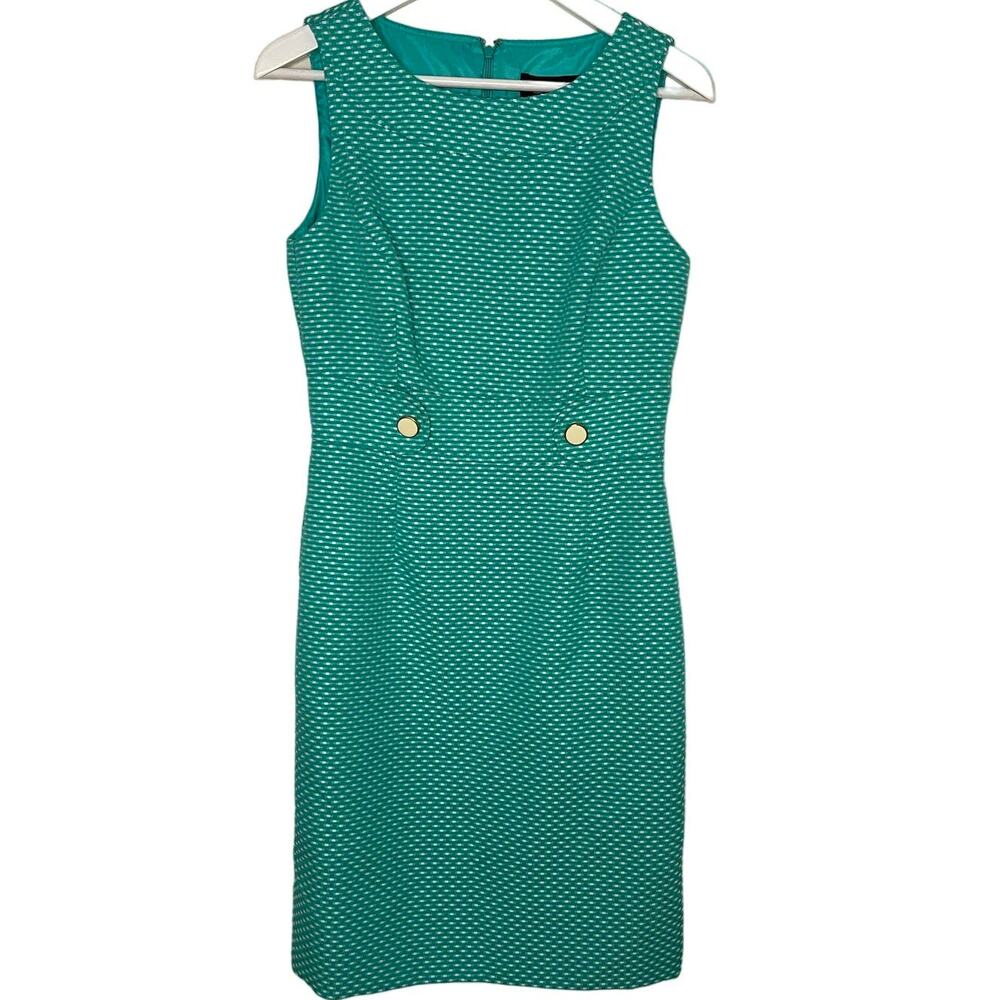 Chelsea Rae SZ 4 Turquoise & White Dress